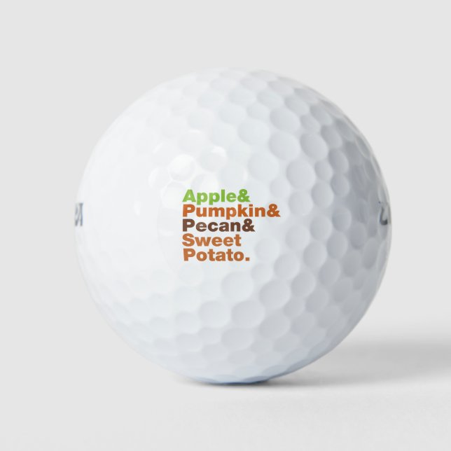 Holiday Pies ~ Festive Xmas Thanksgiving Christmas Golf Balls (Front)