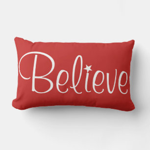 Holiday Pillow-Believe Lumbar Cushion