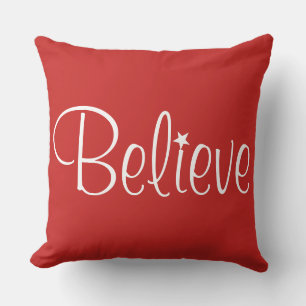 Holiday Pillow-Believe  Throw Pillow