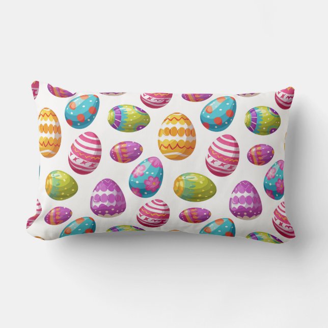 Holiday Pillow-Easter Eggs Lumbar Cushion (Front)