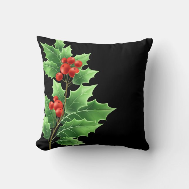 Holiday Pillow-Holly Cushion (Front)