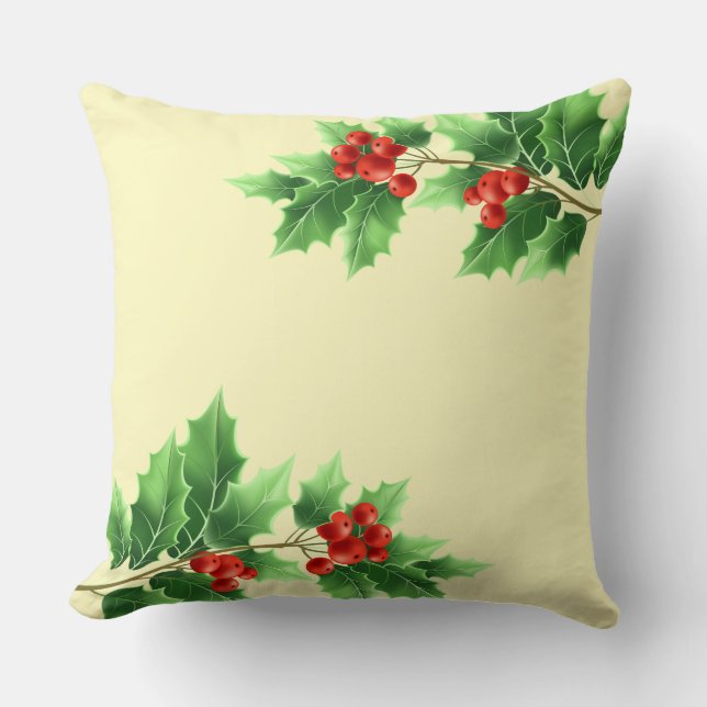 Holiday Pillow-Holly Cushion (Front)