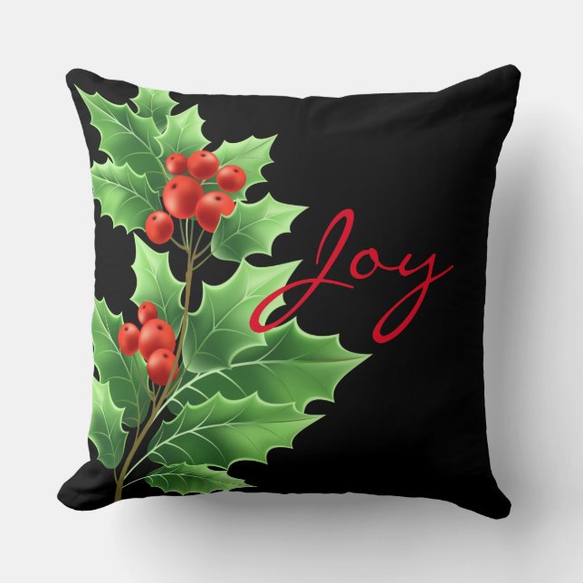 Holiday Pillow-Holly Cushion (Front)