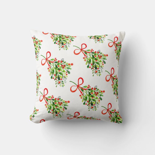Holiday Pillow-Mistletoe Cushion (Front)