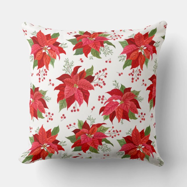Holiday Pillow Poinsettia (Front)