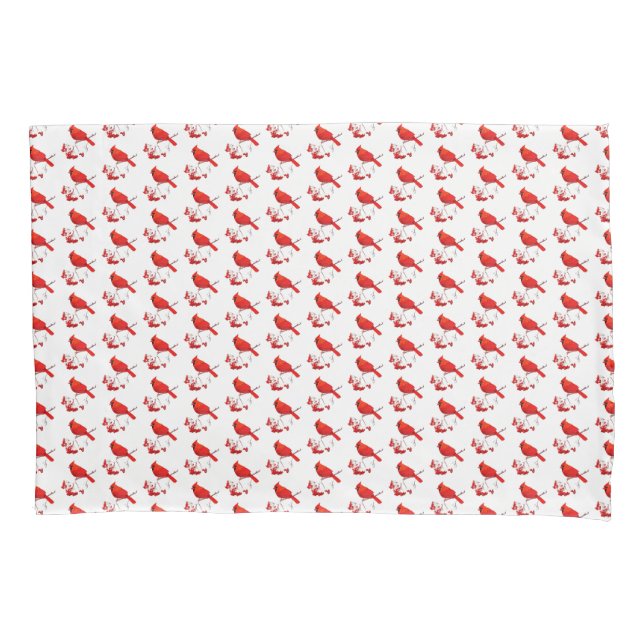Holiday Pillowcase-Red Cardinal Pillowcase (Front)