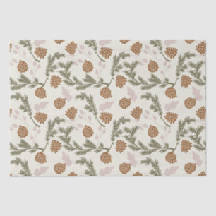 Holiday Pinecone Evergreen Decoupage Christmas Tissue Paper