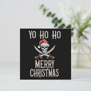 Holiday Pirate Yo Ho Ho Christmas Santa Boating Card