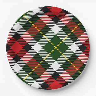 Holiday Plaid Classic Preppy Colourful Festive Paper Plate