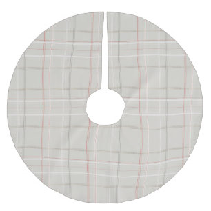 Holiday Plaid Cosy Cabin Beige Traditional Brushed Polyester Tree Skirt