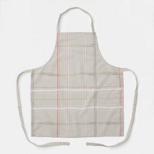 Holiday Plaid Cozy Cabin Beige Gold Traditional Apron