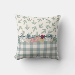 Holiday Plaid Gifts Christmas Pine Green Cute Cushion