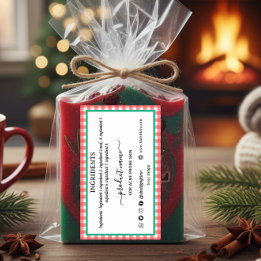 Holiday Plaid Homemade Soap Label Rectangle