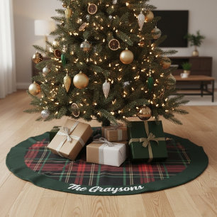 Holiday Plaid Personalized Christmas Tree Skirt