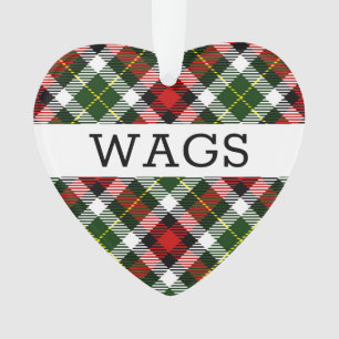 Holiday Plaid Pet NAME Christmas PHOTO Classic Ornament