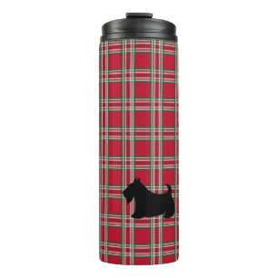 Holiday Plaid Scottish Terrier Coffee Tumbler