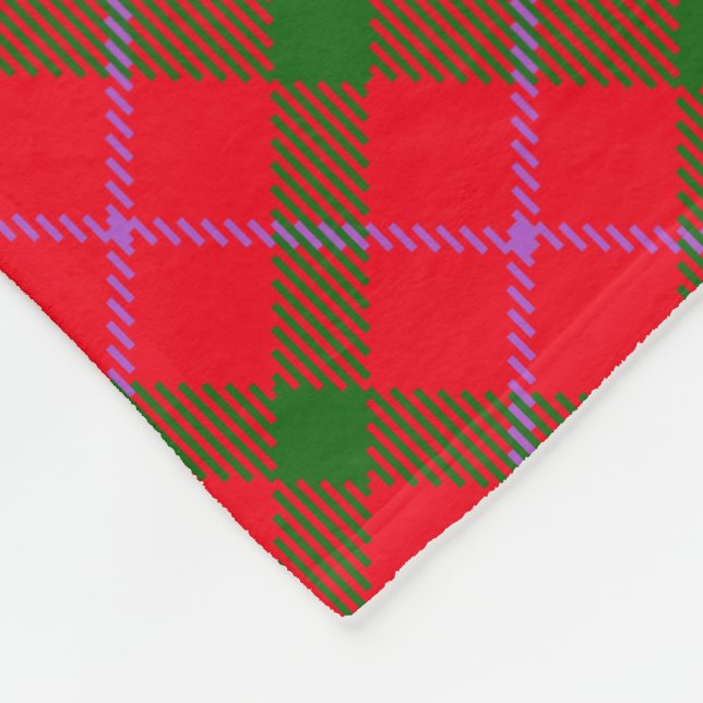 Holiday Plaid / Tartan Fleece Blanket (Corner)
