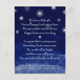 Holiday Poem Pregnancy Announcement Postcard