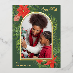 Holiday Poinsettia and Greenery Photo