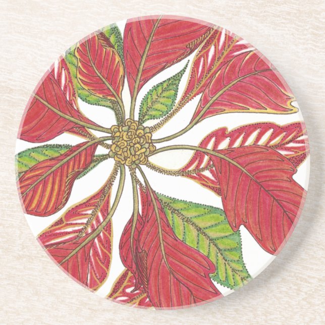 Holiday Poinsettia Coaster (Front)