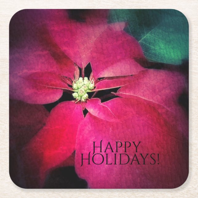 Holiday Poinsettia Coasters (Front)
