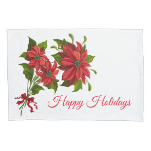 Holiday Poinsettia Pillowcase