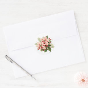 Holiday Poinsettia Stickers