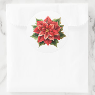 Holiday Poinsettia Stickers