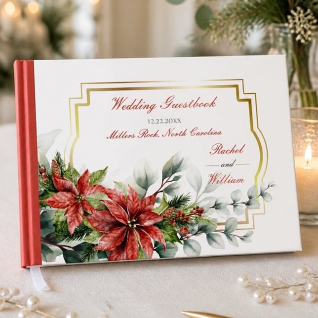 Holiday Poinsettia Wedding Guest Book (Creator Uploaded)