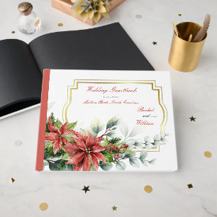 Holiday Poinsettia Wedding Guestbook