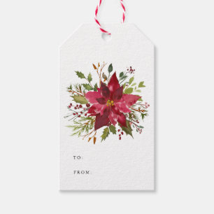 Holiday Poinsettia Winter Gift Tags