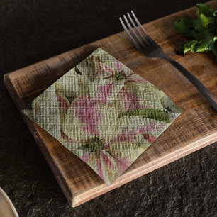 Holiday Poinsettias Floral Photo Napkins