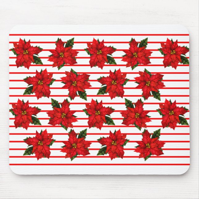 Holiday Poinsettias Mouse Pad (Front)