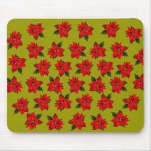 Holiday Poinsettias Mouse Pad