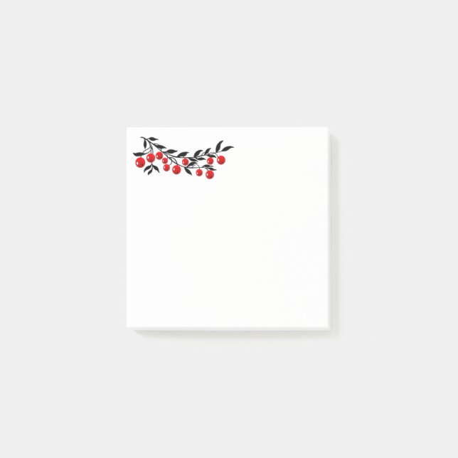Holiday Post-it-Notes-Winter Berries Post-it Notes (Front)