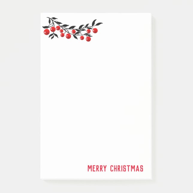 Holiday Post-it-Notes-Winter Berries Post-it Notes (Front)