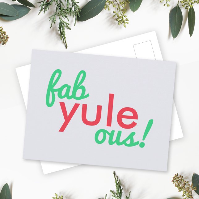 Holiday Postcard | Fab Yule Ous Fabulous Christmas (Send festive laughs with a funny modern "Fab Yule Ous!" postcard by Guava)