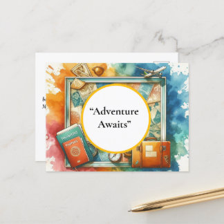 Holiday Postcard, "Travel Vibes Postcard – Colorfu