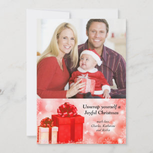Holiday Presents Red Photo Card