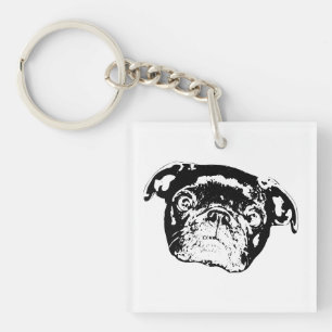 Holiday Pug Pocket Joy Key Ring