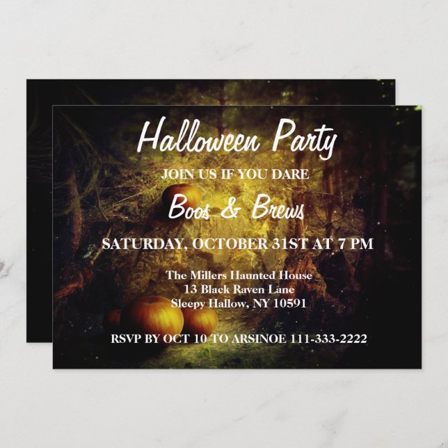 Holiday Pumpkin Patch Halloween Party Invitation (Front/Back)