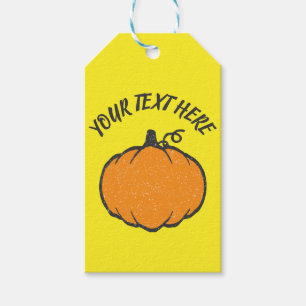 Holiday Pumpkin Vintage Style Drawing Gift Tags