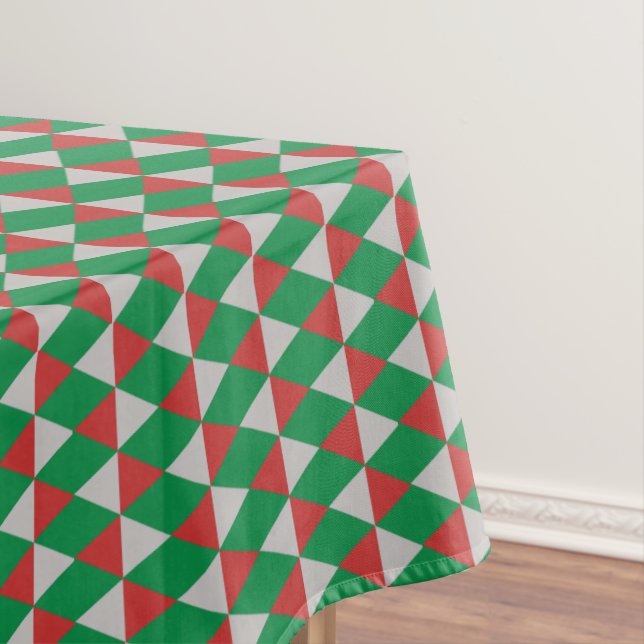 Holiday Pups Candy Cane Tablecloth (In Situ)
