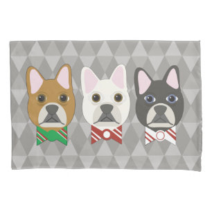 Holiday Pups Gray Diamond Pillowcase