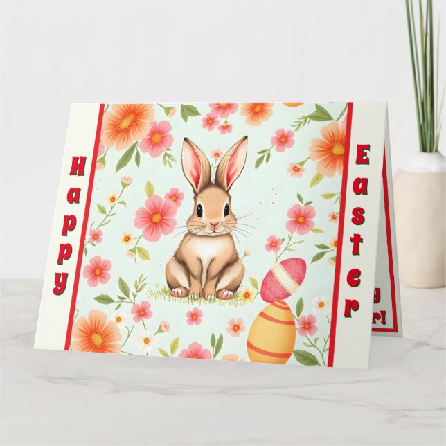 Holiday Rabbit Easter Modern Collection Card (Front)