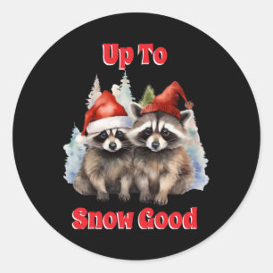 Holiday Raccoons Up To Snow Good T Shirt Classic Round Sticker
