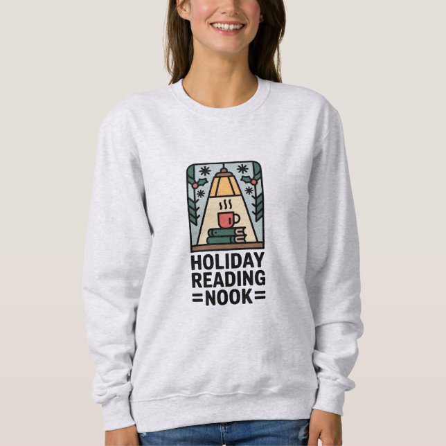 Holiday Reading Nook Cozy Winter Sweatshirt (Front)