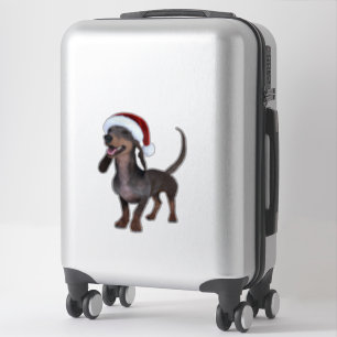 Holiday Ready Dachshund Sausage Dog With Santa Hat