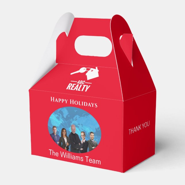 Holiday Real Estate Red Gift Favour Box (Front Side)