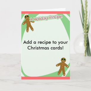 Holiday Recipe Gingerbread Cookie Man Fun  Card